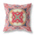 26” Peach Red Geo Tribal Indoor Outdoor Throw Pillow