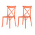 Set of Two Salmon Heavy Duty Plastic Outdoor Stacking Dining Chairs