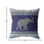 26” Navy Ornate Elephant Indoor Outdoor Throw Pillow