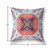 26” Gray Peach Geo Tribal Indoor Outdoor Throw Pillow