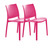 Set of Four Fuchsia Heavy Duty Plastic Outdoor Stacking Dining Chairs