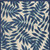 7' X 10' Navy Blue And Beige Botanical Leaves Indoor Outdoor Area Rug