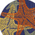 8' Blue Yellow And Orange Round Starfish Indoor Outdoor Area Rug - Blue, Yellow, Orange