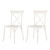Set of Two White Heavy Duty Plastic Outdoor Stacking Dining Chairs