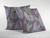 16” White Purple Tropical Leaf Indoor Outdoor Throw Pillow