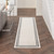 8' Ivory And Black Indoor Outdoor Runner Rug