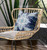 18” Indigo Blue Floral Geo Indoor Outdoor Throw Pillow