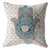 16” Blue Gray Hamsa Indoor Outdoor Throw Pillow