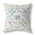 26” White Blue Patch Indoor Outdoor Throw Pillow