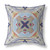 26” Navy Sage Geo Tribal Indoor Outdoor Throw Pillow