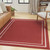 5' X 7' Brick Red And Ivory Indoor Outdoor Area Rug