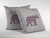 16" Magenta Elephant Indoor Outdoor Throw Pillow