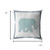 18” Blue White Elephant Indoor Outdoor Throw Pillow