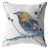 26” Blue White Robin Indoor Outdoor Throw Pillow