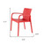 Set of Two Red Heavy Duty Plastic Outdoor Stacking Dining Chairs