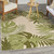 6' X 9' Ivory And Green Palm Leaf Indoor Outdoor Area Rug - Ivory, Green