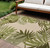 6' X 9' Ivory And Green Palm Leaf Indoor Outdoor Area Rug - Ivory, Green