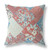 26" Red Blue Boho Floral Indoor Outdoor Throw Pillow