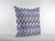 26” Purple Gray Hatch Indoor Outdoor Throw Pillow