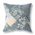 26" Gray Blue Boho Floral Indoor Outdoor Throw Pillow - 606114022244