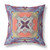 20” Purple Orange Geo Tribal Indoor Outdoor Throw Pillow