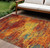 10' X 14' Flame Abstract Indoor Outdoor Area Rug