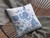 16” Blue White Wildflower Indoor Outdoor Throw Pillow