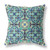 20" Aqua Indigo Cloverleaf Indoor Outdoor Throw Pillow