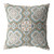 20” Blue Orange Mandala Indoor Outdoor Throw Pillow