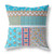 20" X 20" Turquoise Zippered Patchwork Indoor Outdoor Throw Pillow Cover & Insert