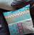20" X 20" Turquoise Zippered Patchwork Indoor Outdoor Throw Pillow Cover & Insert