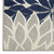 9' X 12' Gray Ivory And Navy Blue Floral Indoor Outdoor Area Rug