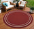 8' Brick Red And Ivory Round Indoor Outdoor Area Rug