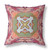 20” Magenta Green Geo Tribal Indoor Outdoor Throw Pillow