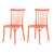 Set of Four 22" Salmon Heavy Duty Plastic Outdoor Stacking Dining Chairs