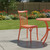 Set of Four 22" Salmon Heavy Duty Plastic Outdoor Stacking Dining Chairs