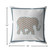 16” Gold White Elephant Indoor Outdoor Throw Pillow