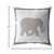 20” Gold White Elephant Indoor Outdoor Throw Pillow