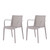 Set of Two Taupe Heavy Duty Plastic Outdoor Stacking Arm Chairs