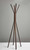 68" Brown Wood Four Hook Freestanding Coat Rack