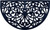 18" X 30" Black Rubber Scrollwork Welcome Outdoor Semi Circle Door Mat
