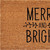 17" X 29" Brown And Black Christmas Merry and Bright Outdoor Coir Door Mat