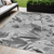 5' X 8' Gray And Charcoal Floral Washable Indoor Outdoor Area Rug - 880016463682
