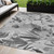 5' X 8' Gray And Charcoal Floral Washable Indoor Outdoor Area Rug - 880016463682