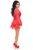 Top Drawer 2 PC Red Lace Steel Boned Corset & Skirt Set