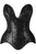 Top Drawer Steel Boned Black Sequin Plunge Neckline Overbust Corset