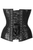 Top Drawer Steel Boned Black Sequin Plunge Neckline Overbust Corset