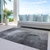 8' X 10' Gray Silver And Charcoal Abstract Washable Indoor Outdoor Area Rug