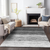 8' X 10' Gray Silver And Ivory Ombre Washable Indoor Outdoor Area Rug