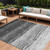 8' X 10' Gray Silver And Ivory Ombre Washable Indoor Outdoor Area Rug